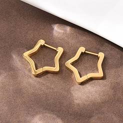 Серьги-кольца в форме звезд из нержавеющей стали 3304&nbsp;EJEW-P324-02G