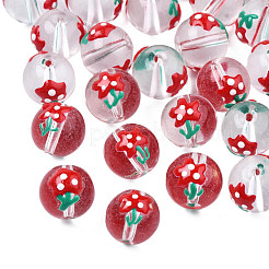 Прозрачные стеклянные эмалевые бусины&nbsp;GLAA-N049-028