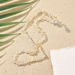 Ожерелья из бисера с натуральным цитрином для мужчин и женщин NJEW-G159-01H