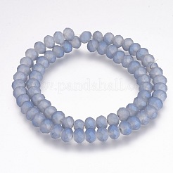 Полная радужная граненая нить стеклянных бусин рондель&nbsp;EGLA-J054-8x5mm-FR04