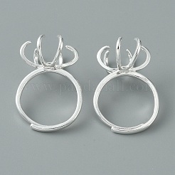 Регулируемая латунные компоненты палец кольцо&nbsp;KK-WH0044-99