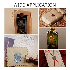 Поделки письмо записки латунь сургучная печать штампы и деревянная ручка AJEW-P068-B06