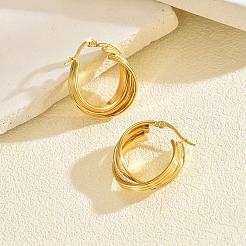 Тройные серьги-кольца из латуни&nbsp;CU1472