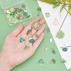 40шт 10 стиля светлые позолоченные подвески из сплава с эмалью ENAM-AR0001-21