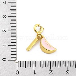 Латунная эмалевая подвеска с фруктами HJEW-P020-01E-G