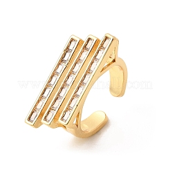 Манжеты из латуни с микро паве кубический цирконий для женщин&nbsp;RJEW-K312-01B-G