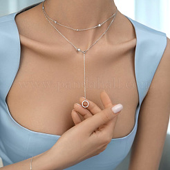 925 кольцо из стерлингового серебра с прозрачным кубическим цирконием и длинной подвеской в форме буквы Y DE2757-2