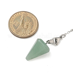Маятники для биолокации с конусом из натурального зеленого авантюрина&nbsp;HJEW-JM04048-03