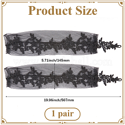 1 пара длинных перчаток без пальцев из полиэстера с цветочным узором AJEW-CY0001-60B