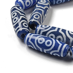 Нити синих бусин дзи в тибетском стиле TDZI-NH0001-B12-01