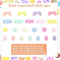 20 шт. 4 вида бусин из смоляной пряжи&nbsp;RESI-YW0005-51