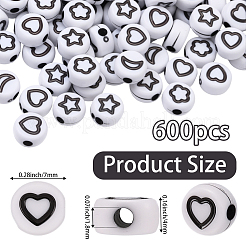 600 шт. Непрозрачные акриловые бусины OACR-PA0001-27