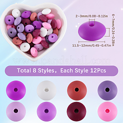 96 шт. 12-цветные бусины из пищевого экологически чистого силикона для счетов&nbsp;SIL-SC0001-87A