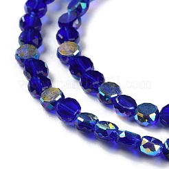 Прозрачные стеклянные бусины гальваническим пряди GLAA-Q099-I01-05