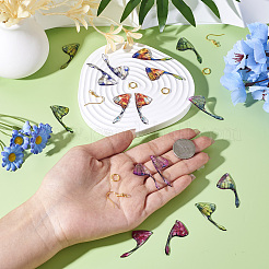 Комплекты украшений для сережек-подвесок в виде крыльев бабочки из латуни и эпоксидной смолы своими руками&nbsp;DIY-TA0010-65B