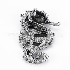 Брошь в форме морского конька из натуральной раковины морского ушка/пауа G-N333-006-RS