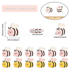 12шт 2 цвета силиконовые бусины SIL-CA0002-41