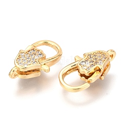 Латунные микро проложить кубического циркония когтя омара застежками ZIRC-O038-24G