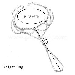 Браслеты на ногу из сплава с круглыми бусинами и многослойной цепочкой для женщин&nbsp;FS-WG0AEF4-02