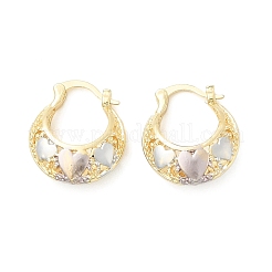 Двухцветные серьги-кольца из латуни EJEW-B117-05