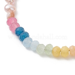 Браслеты из натуральных малайзийских нефритов и жемчуга «чакра» для женщин&nbsp;BJEW-JB13077