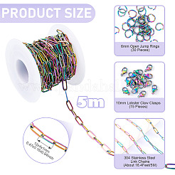 Наборы для самостоятельного изготовления цепочек-скрепок из нержавеющей стали 304&nbsp;DIY-TA0012-49