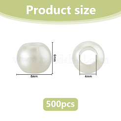 500 шт. искусственный жемчуг акриловые европейские бусины OPDL-DC0001-02