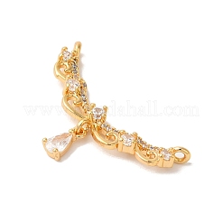 Латунные микропаве прозрачные подвески с фианитом&nbsp;LS-KK-M294-21G