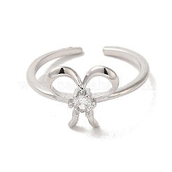 Кольца-солитеры из латуни с кубическим цирконием RJEW-R141-05P