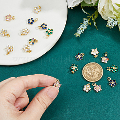 10шт латунные прозрачные подвески из кубического циркония ZIRC-HS0001-19