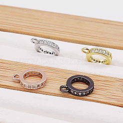 16 шт. 4-х цветные латунные микрофибровые трубчатые дужки с кубическим цирконием ZIRC-HY0001-09