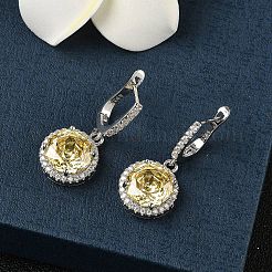 925 стерлингового серебра микро проложить кубического циркония серьги обруча EJEW-B147-01A-04