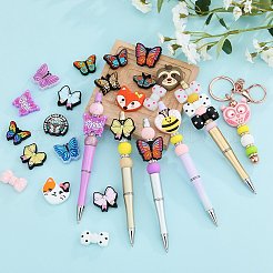 12шт 6 цвета силиконовые фокусные бусины SIL-SZ0002-56