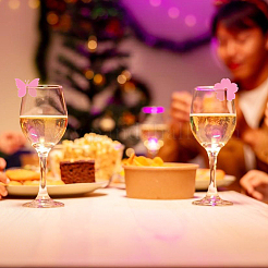 Hobbiesay 2 сумка цветы и бабочки акриловые винные бокалы подвески&nbsp;OACR-HY0001-23B