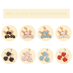 40шт 8 стиля подвески из сплава с эмалью ENAM-FS0002-54
