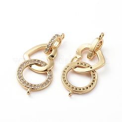 Латунные соединители с прозрачным кубическим цирконием ZIRC-L076-035G