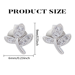 1 пара серег-гвоздиков из латуни со стразами&nbsp;EJEW-LP0004-73P