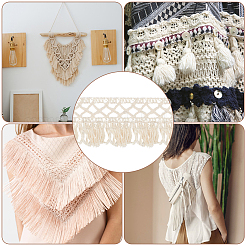 Плоские хлопковые ленты с кисточками OCOR-WH0090-016