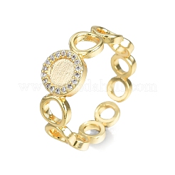 Кольцо из прозрачного кубического циркония с открытой манжетой RJEW-N030-17