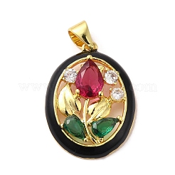 Реечное покрытие латунь микро паве красочные эмалированные подвески с кубическим цирконием KK-G488-15G