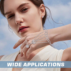 2шт латунный браслет-цепочка со стразами BJEW-ME0001-02