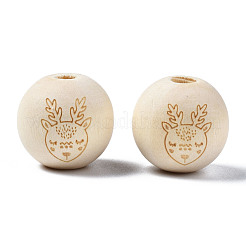 Незаконченная натуральная древесина европейский бисер WOOD-S045-146