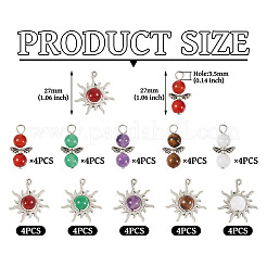 40шт 10 стиля подвески из натуральных драгоценных камней&nbsp;G-TA0001-88