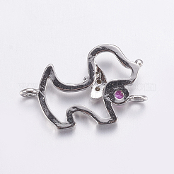 Соединители звеньев для щенков из латуни с кубическим цирконием ZIRC-G125-02A-P