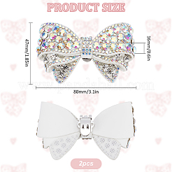 2 шт. железных украшений для обуви со стразами в виде банта AJEW-MA0001-03