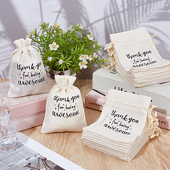 30 шт. подарочные мешочки из льняной ткани с завязками&nbsp;ABAG-GO0001-06