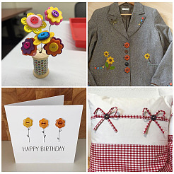 120 шт. 6-х цветные деревянные пуговицы-цветы с 2 отверстиями&nbsp;BUTT-TA0001-40C