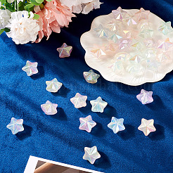 50 шт. 5-цветные УФ-покрытие светящиеся прозрачные акриловые бусины OACR-TA0003-63