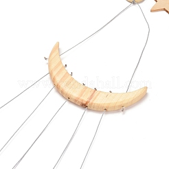 Подвески с колокольчиками из дерева и натурального агата HJEW-H054-04