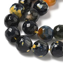 Граненые бусины из натурального огненного агата с треском&nbsp;G-F447-10mm-A09